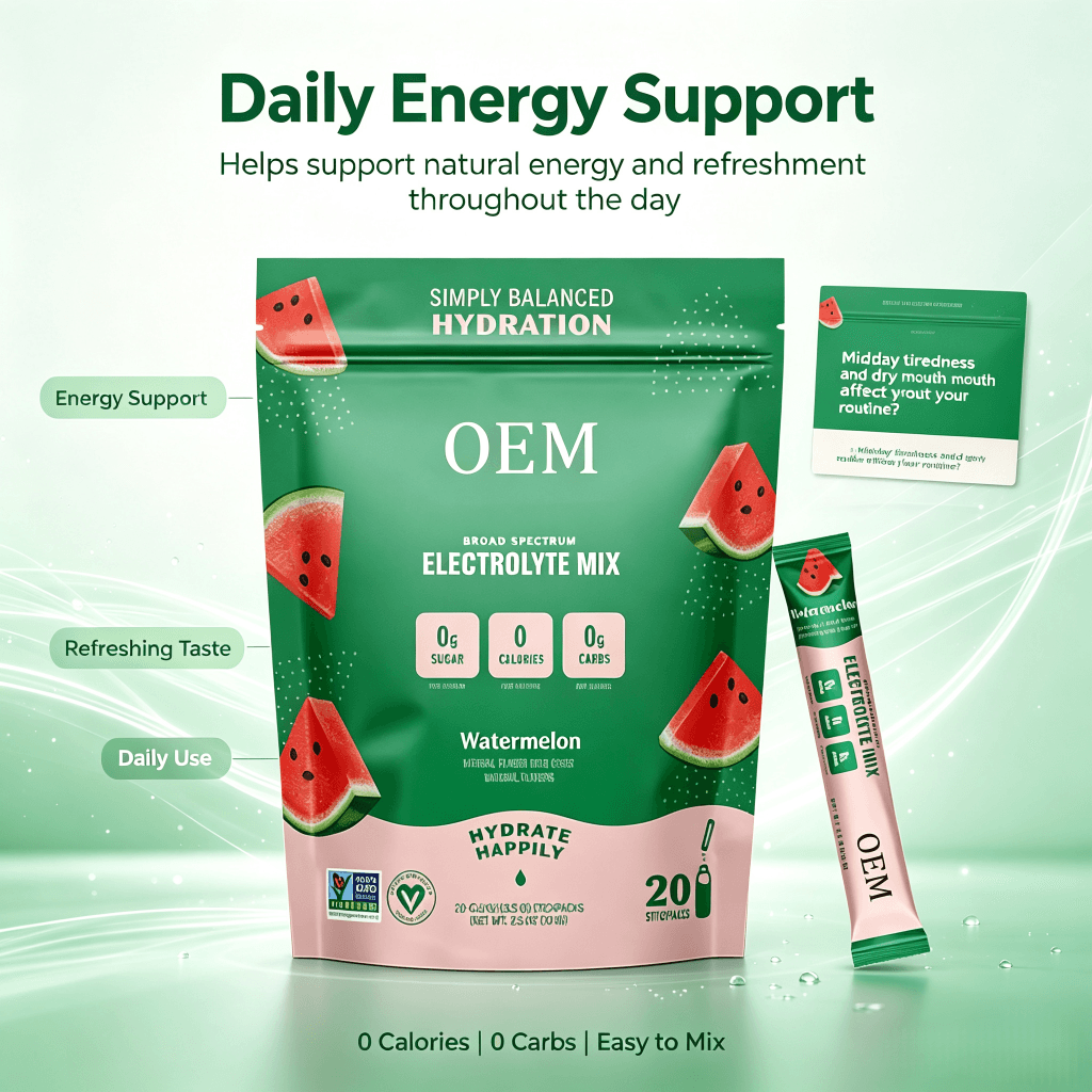 Hot Selling Sports Supplements 0 Calories 0 Sugar Electrolytes Hydration Powder Packets Energy Drink Keto Electrolyte Powder