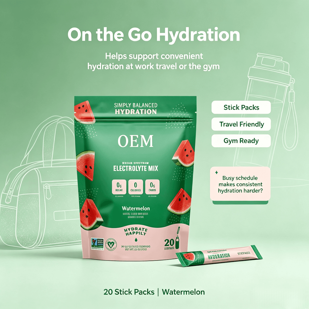 Hot Selling Sports Supplements 0 Calories 0 Sugar Electrolytes Hydration Powder Packets Energy Drink Keto Electrolyte Powder