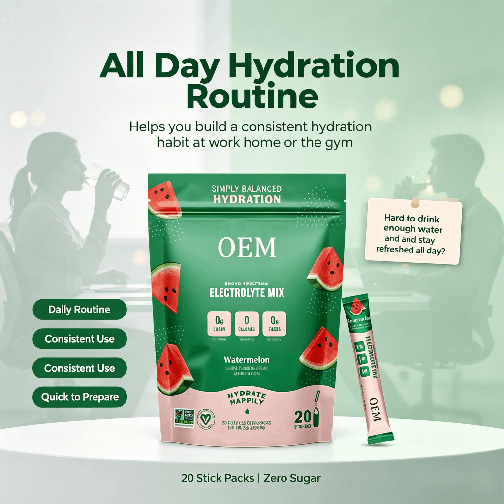 Hot Selling Sports Supplements 0 Calories 0 Sugar Electrolytes Hydration Powder Packets Energy Drink Keto Electrolyte Powder