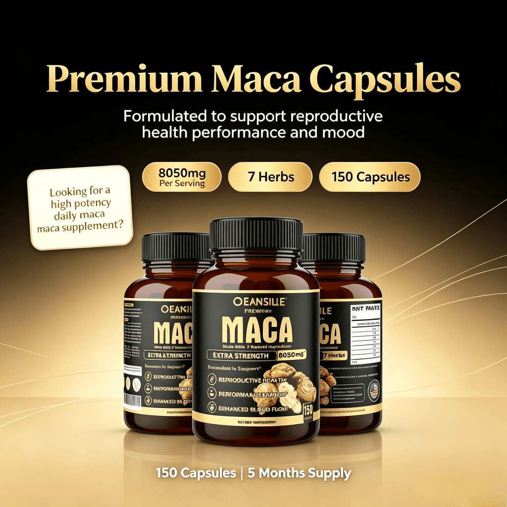 OEM Maca Root Ginseng Root Ashwagandha Root Tribulus Terrestris Supplement 8050 Mg Supports Male Strength Red Maca Capsules