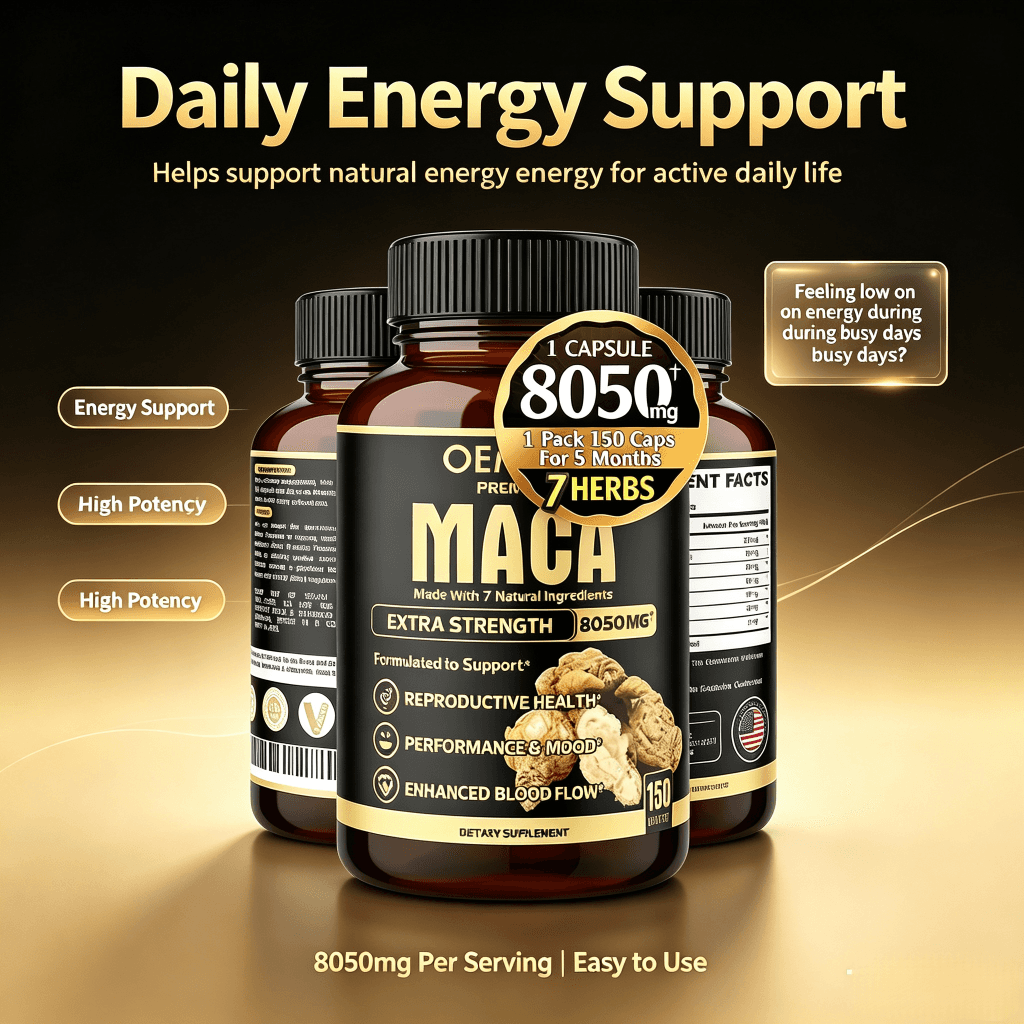 OEM Maca Root Ginseng Root Ashwagandha Root Tribulus Terrestris Supplement 8050 Mg Supports Male Strength Red Maca Capsules