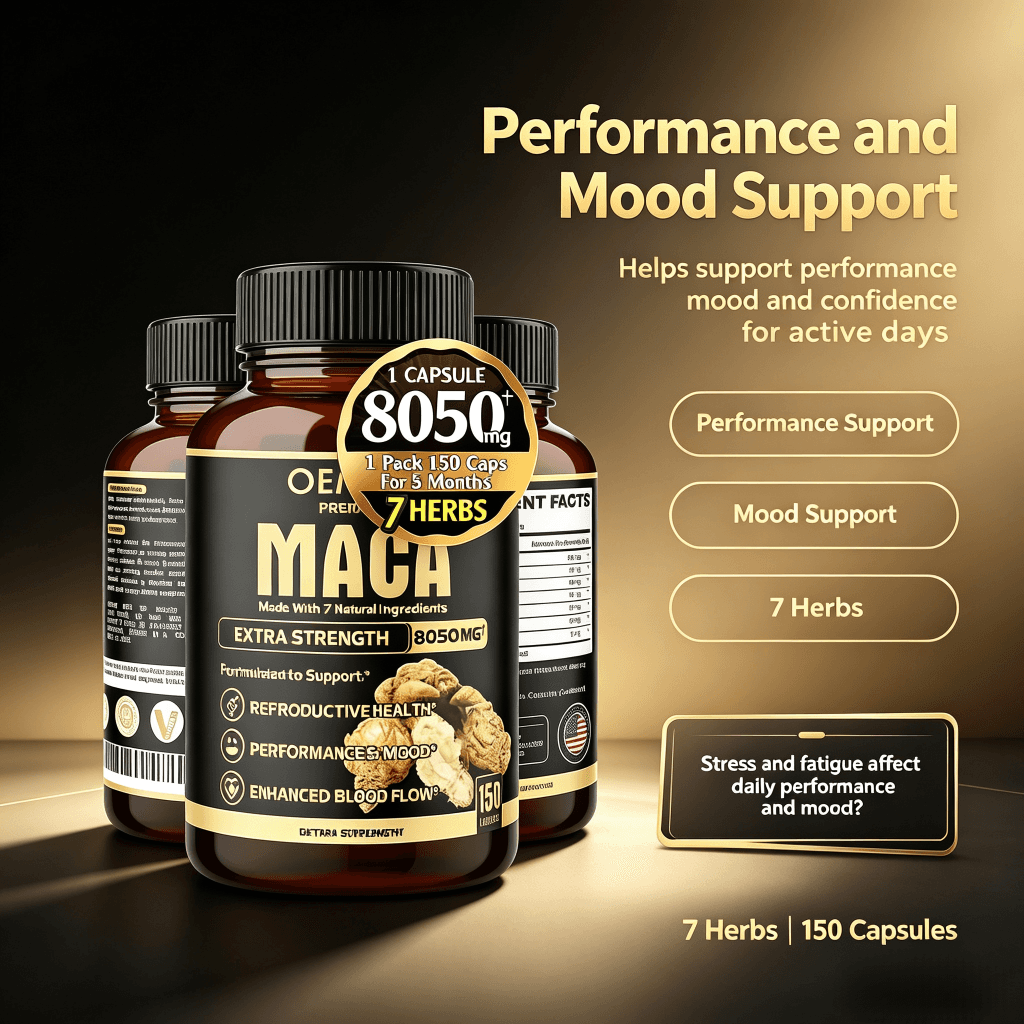 OEM Maca Root Ginseng Root Ashwagandha Root Tribulus Terrestris Supplement 8050 Mg Supports Male Strength Red Maca Capsules