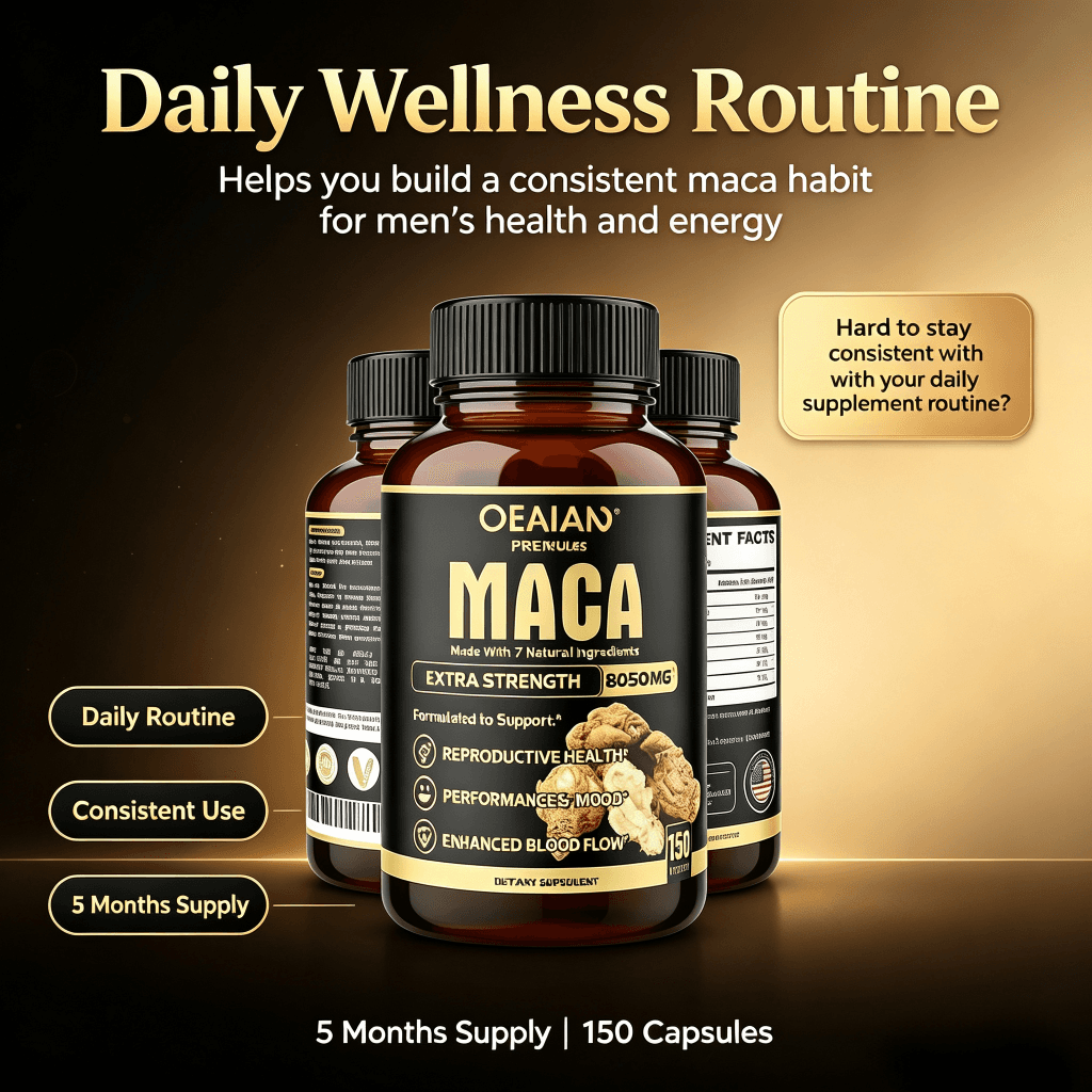 OEM Maca Root Ginseng Root Ashwagandha Root Tribulus Terrestris Supplement 8050 Mg Supports Male Strength Red Maca Capsules