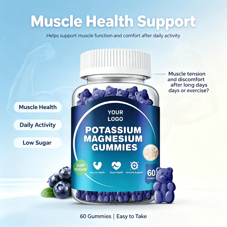 Factory Wholesale Hot Selling Potassium Magnesium Gummies Sugar Free Calm for Sleep Muscle Health Food 2gummies Daily Adult Use