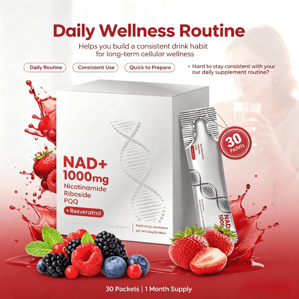Factory Wholesale 1000mg NAD+ Liquid Berry Flavor Health Drink for for Energy Antioxidant & Immune Support