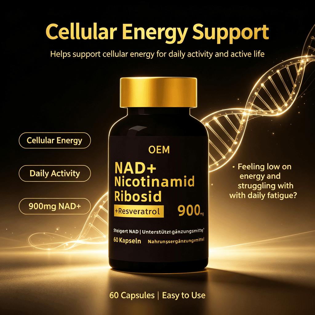 Non-GMO NAD+ Anti-Aging Capsules Cellular Energy & DNA Repair Support NAD Booster for Brain Function & Immune Health