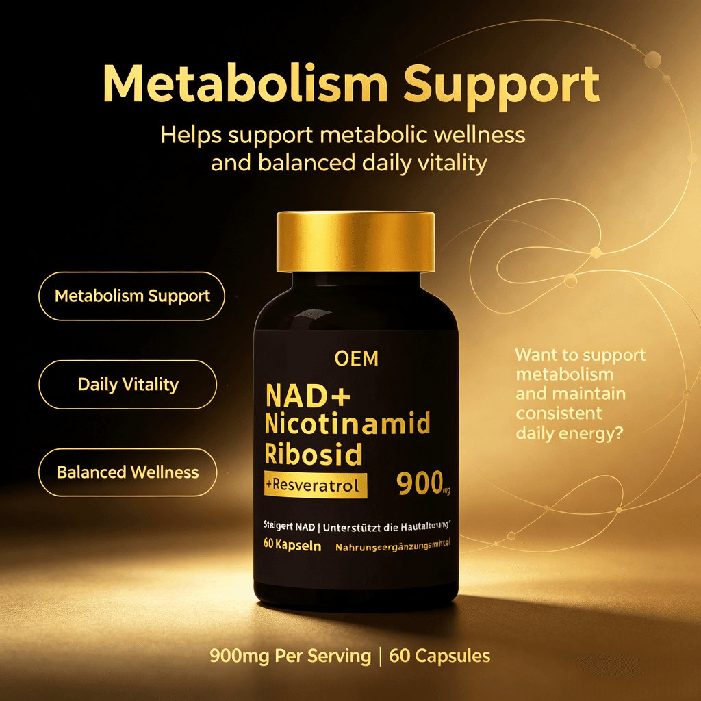 Non-GMO NAD+ Anti-Aging Capsules Cellular Energy & DNA Repair Support NAD Booster for Brain Function & Immune Health