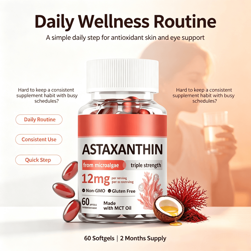 OEM Astaxanthin 12mg Softgels 60 Count Dietary Supplement