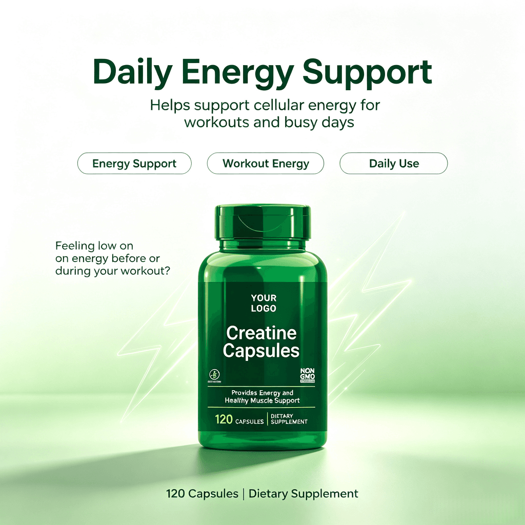 Creatine Monohydrate Capsules Adult Muscle Strength & Performance Improvement Recovery Sports Supplements