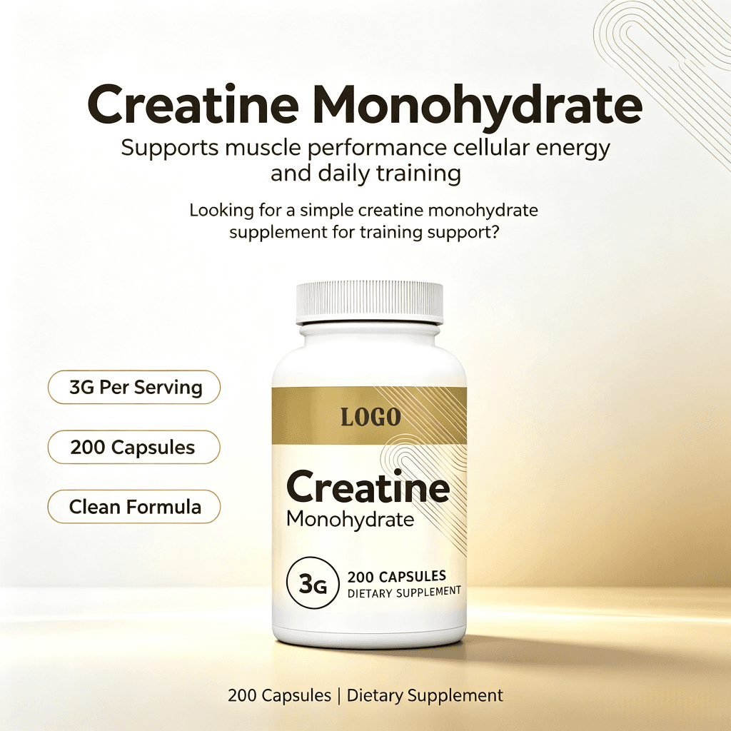 Private Label Adult Creatine Monohydrate 5000mg Energy Capsules-Sports Supplement