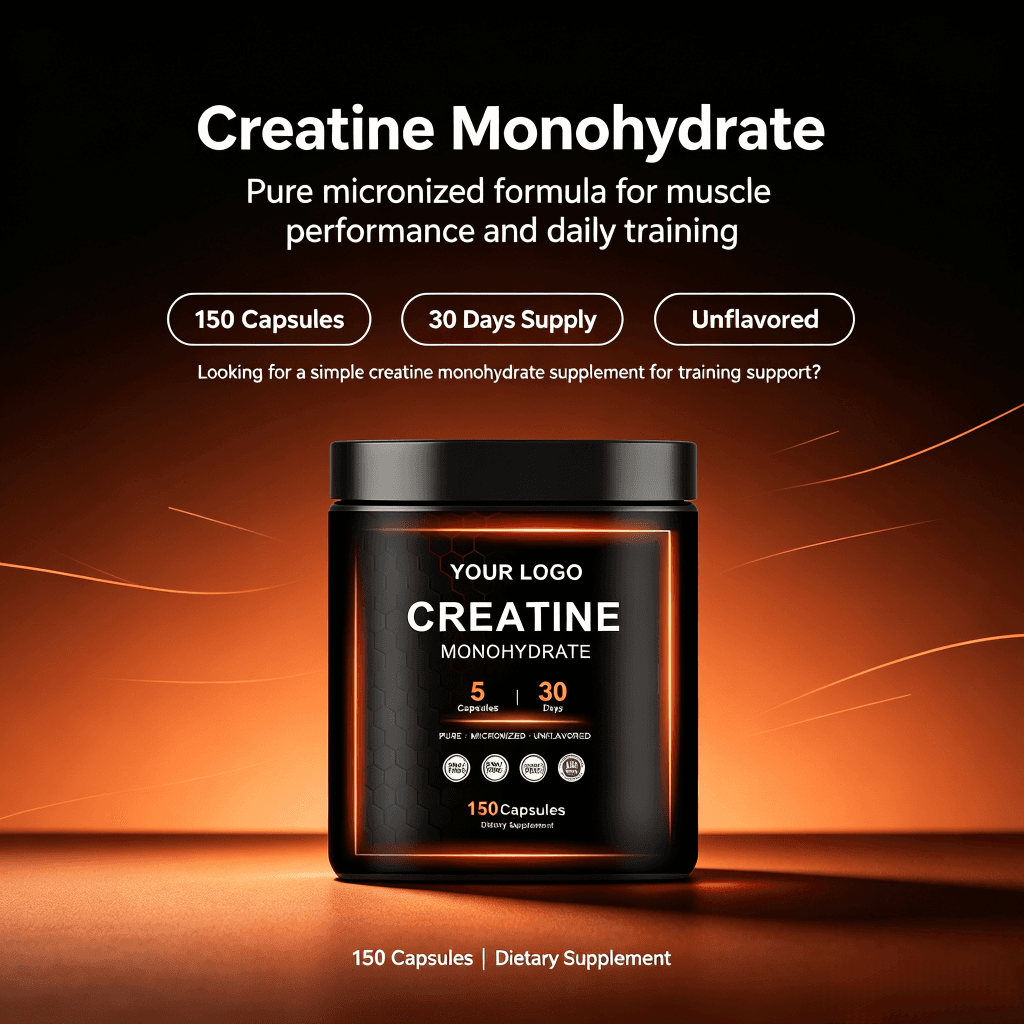 OEM ODM Creatine Monohydrate Capsules Instant Creatine Capsules Supplement for Muscle &Strength