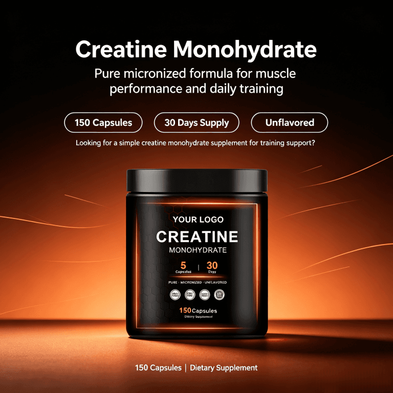 OEM ODM Creatine Monohydrate Capsules Instant Creatine Capsules Supplement for Muscle &Strength