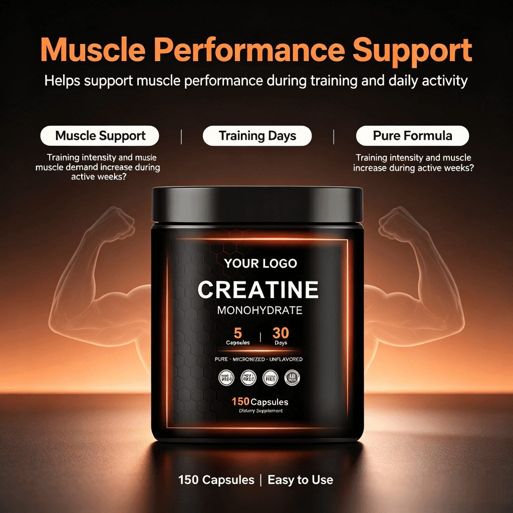 OEM ODM Creatine Monohydrate Capsules Instant Creatine Capsules Supplement for Muscle &Strength