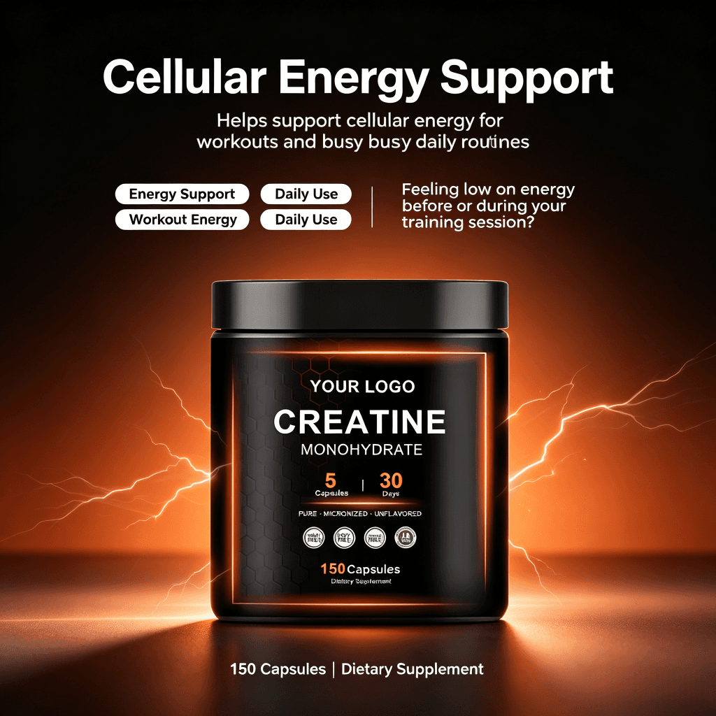 OEM ODM Creatine Monohydrate Capsules Instant Creatine Capsules Supplement for Muscle &Strength