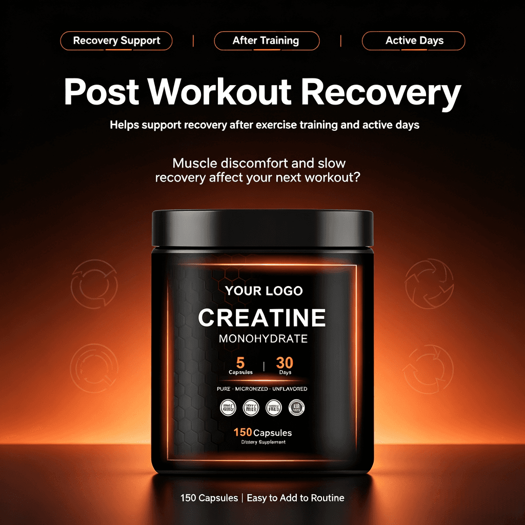 OEM ODM Creatine Monohydrate Capsules Instant Creatine Capsules Supplement for Muscle &Strength