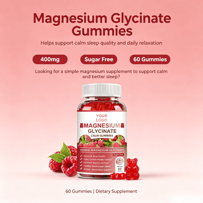 Hot Sale Organic Gummy Bear Magnesium Glycinate Gummies Dietary Supplement Magnesium Potassium Booster Magnesium Malate