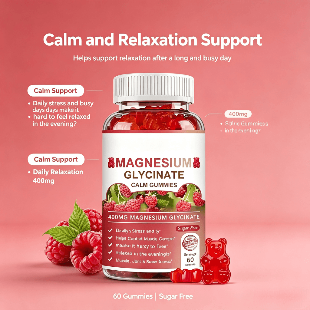 Hot Sale Organic Gummy Bear Magnesium Glycinate Gummies Dietary Supplement Magnesium Potassium Booster Magnesium Malate