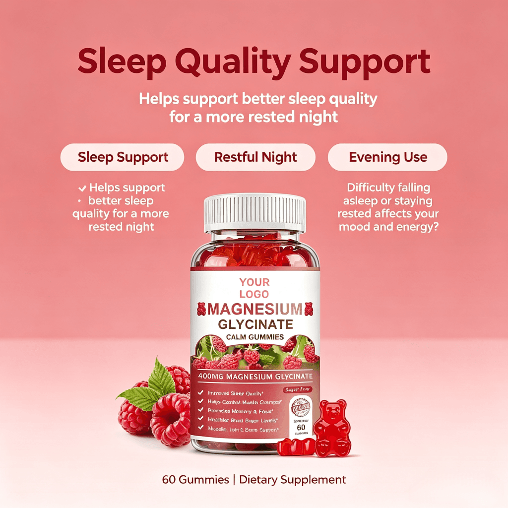 Hot Sale Organic Gummy Bear Magnesium Glycinate Gummies Dietary Supplement Magnesium Potassium Booster Magnesium Malate