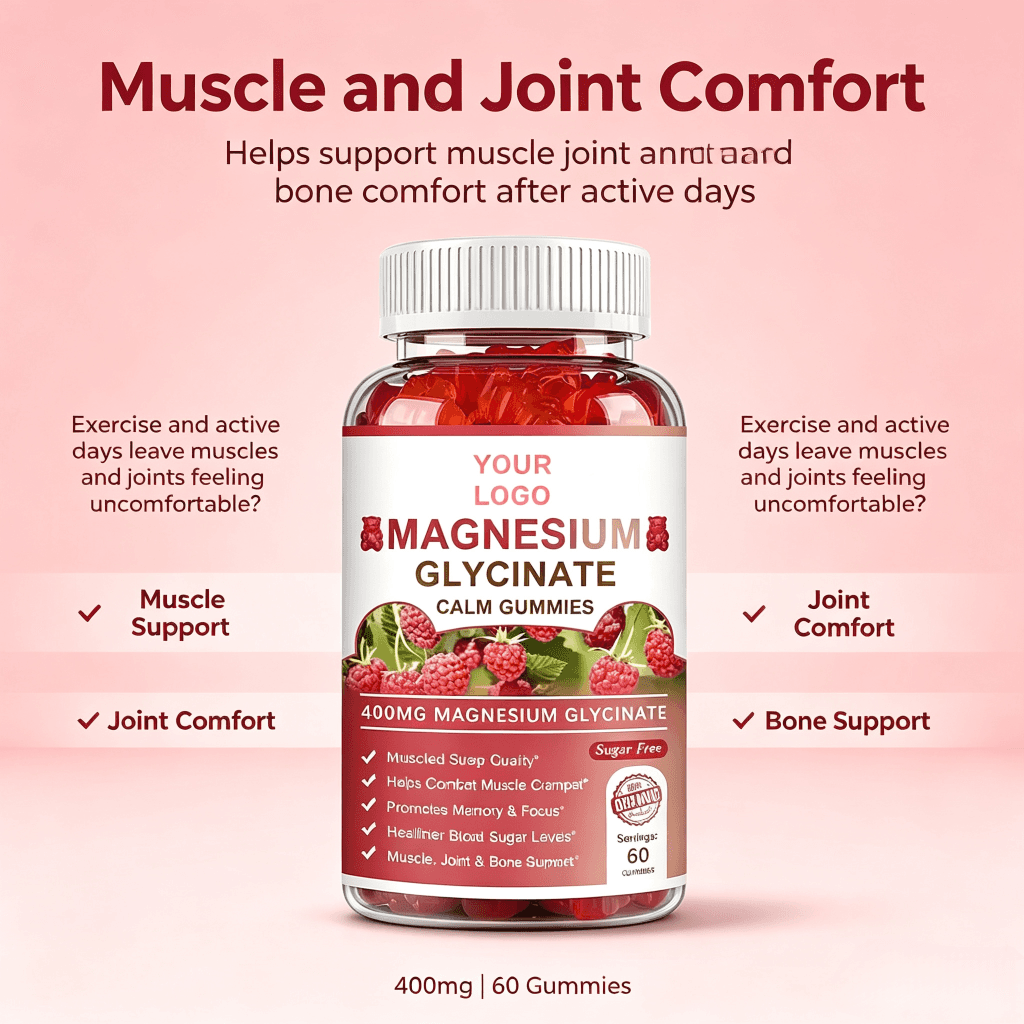 Hot Sale Organic Gummy Bear Magnesium Glycinate Gummies Dietary Supplement Magnesium Potassium Booster Magnesium Malate