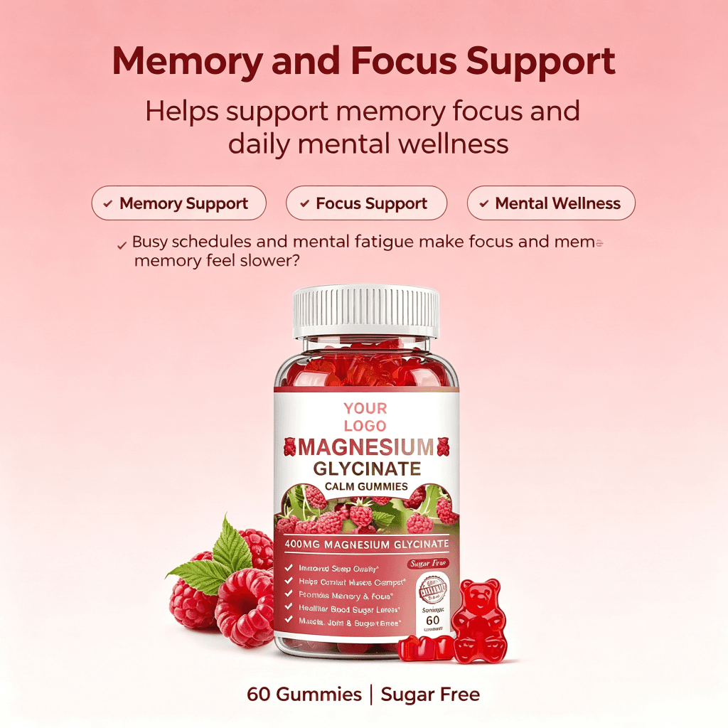 Hot Sale Organic Gummy Bear Magnesium Glycinate Gummies Dietary Supplement Magnesium Potassium Booster Magnesium Malate