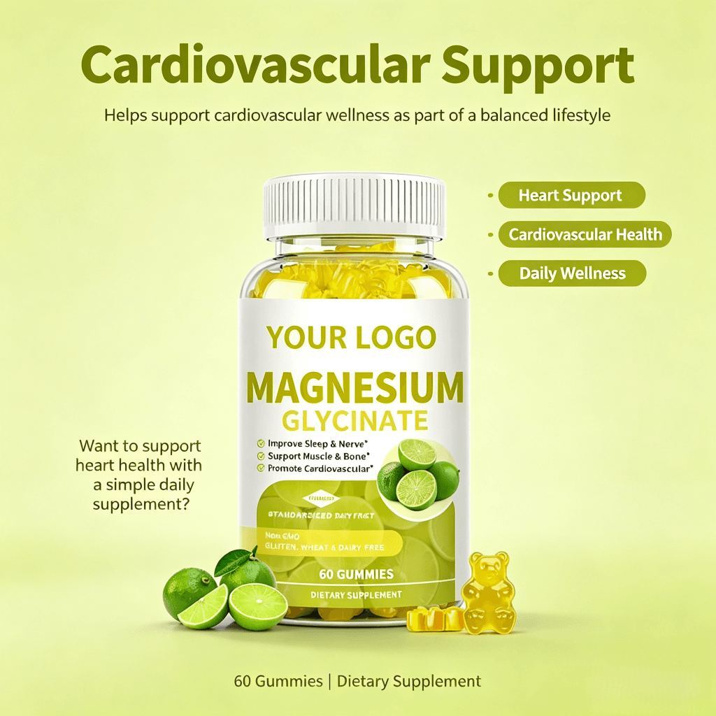 Hot Sale Magnesium Glycinate Gummies Vegan Magnesium Complex With Vitamin D B6 L-Theanine Sleep Quality Supplement