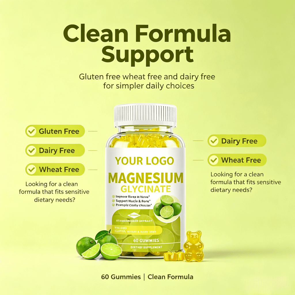 Hot Sale Magnesium Glycinate Gummies Vegan Magnesium Complex With Vitamin D B6 L-Theanine Sleep Quality Supplement