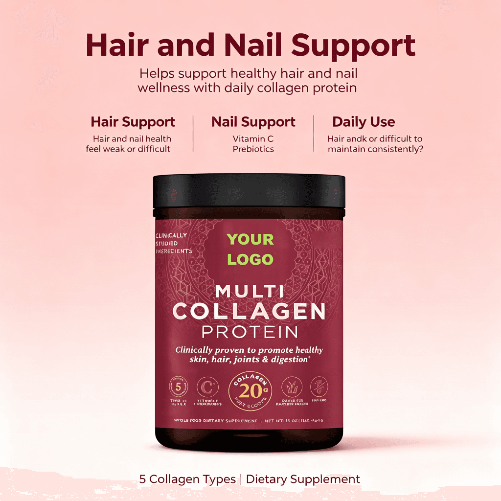 Huaguang Customized Collagen Peptides Hyaluronic Acid Vitamin C Hydrolyzed Collagen Protein Powder 5g OEM/ODM Service Skin Care