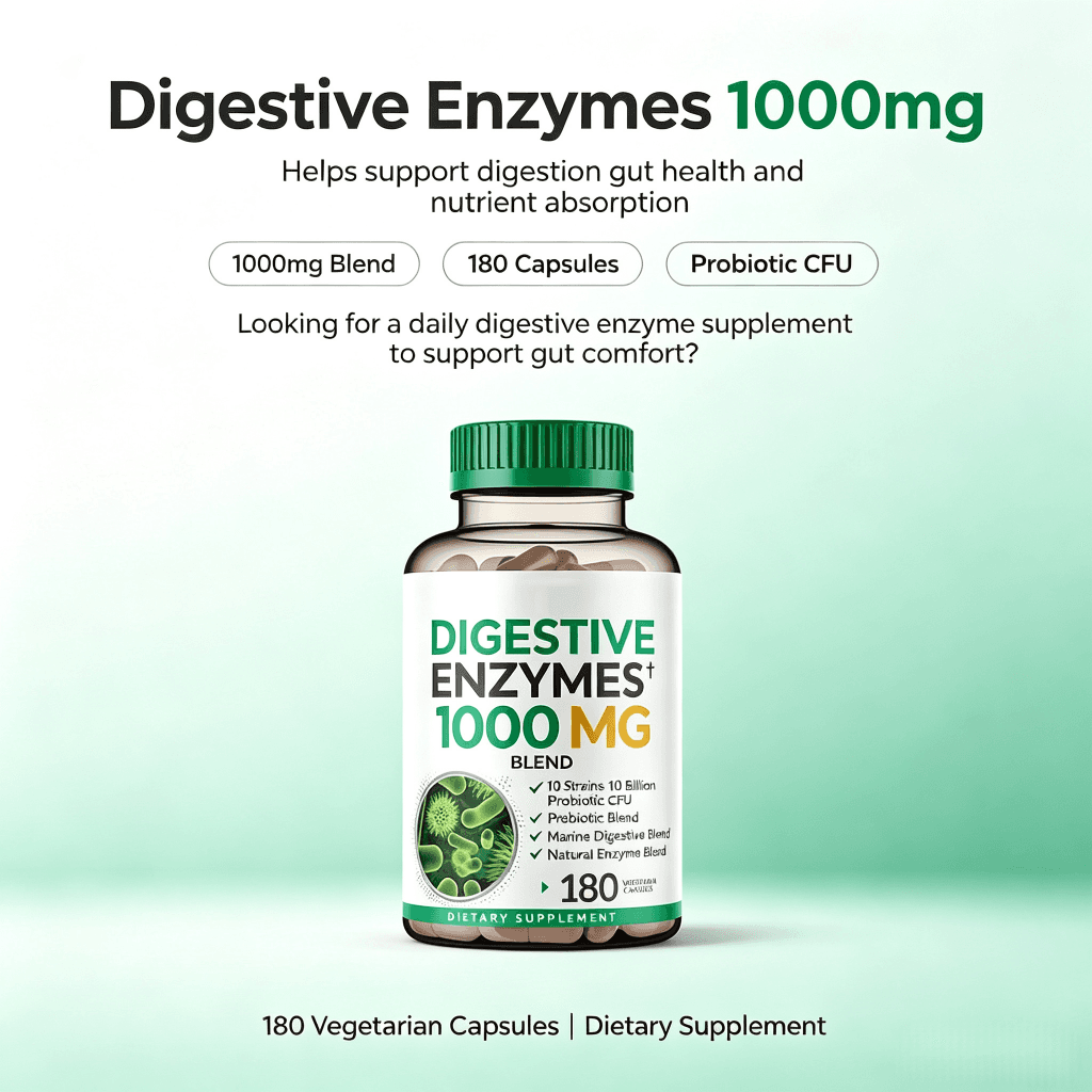 Promoting Healthy Digestion Supplement for Adults Cleanse Colon Digestive Enzyme Capsules
