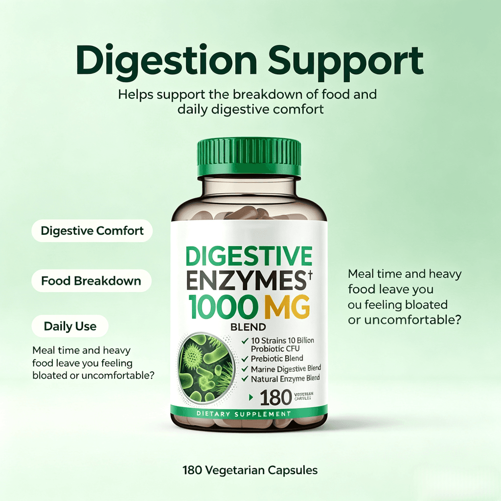 Promoting Healthy Digestion Supplement for Adults Cleanse Colon Digestive Enzyme Capsules