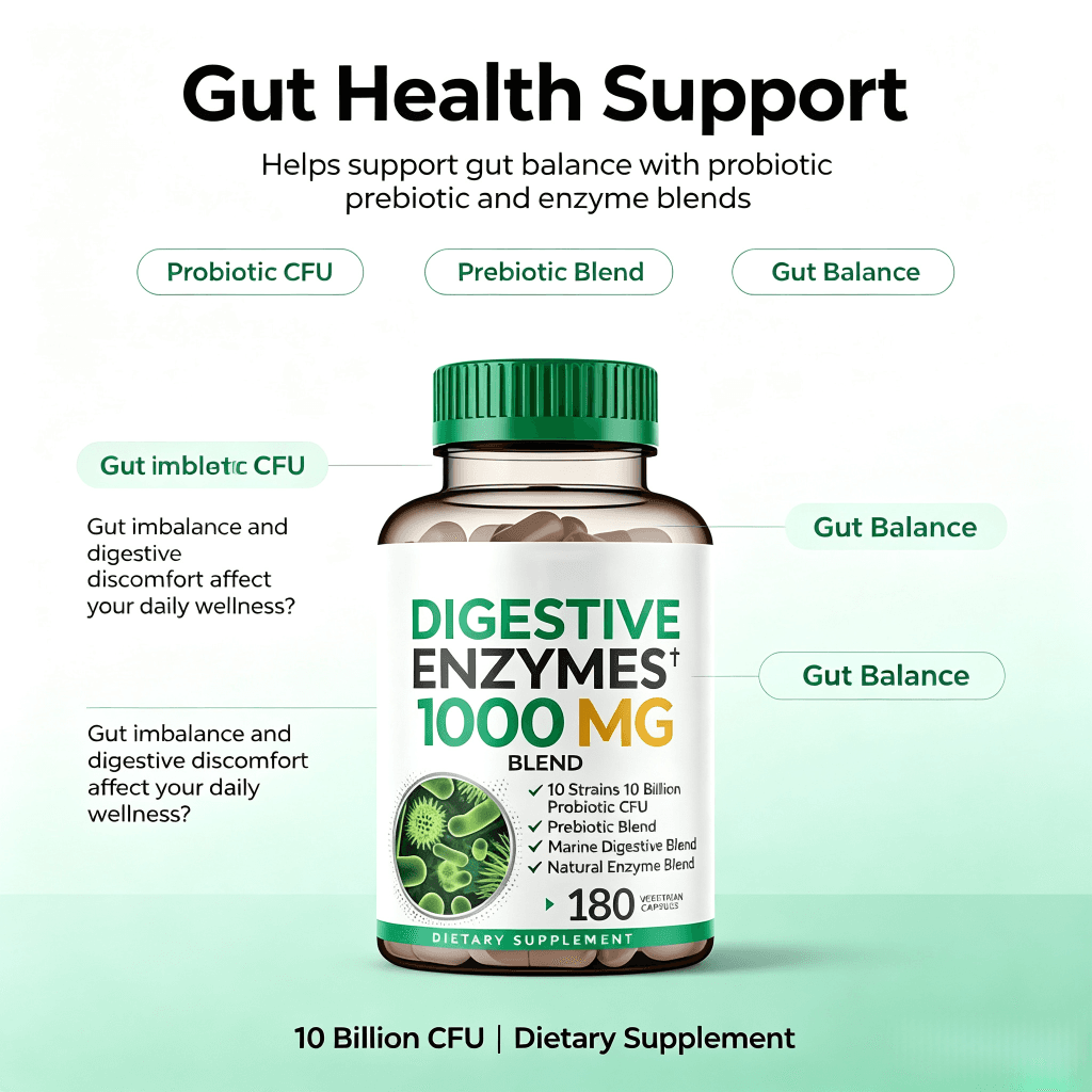 Promoting Healthy Digestion Supplement for Adults Cleanse Colon Digestive Enzyme Capsules