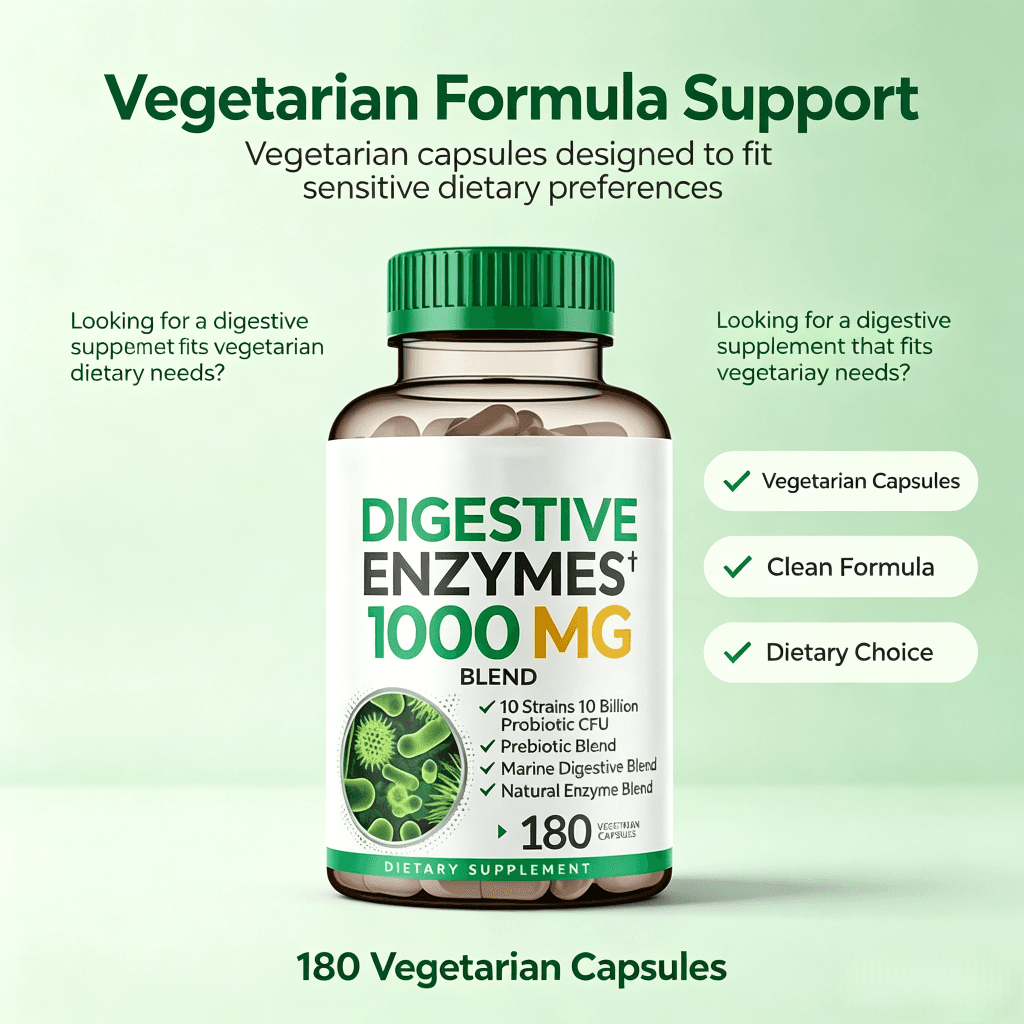 Promoting Healthy Digestion Supplement for Adults Cleanse Colon Digestive Enzyme Capsules