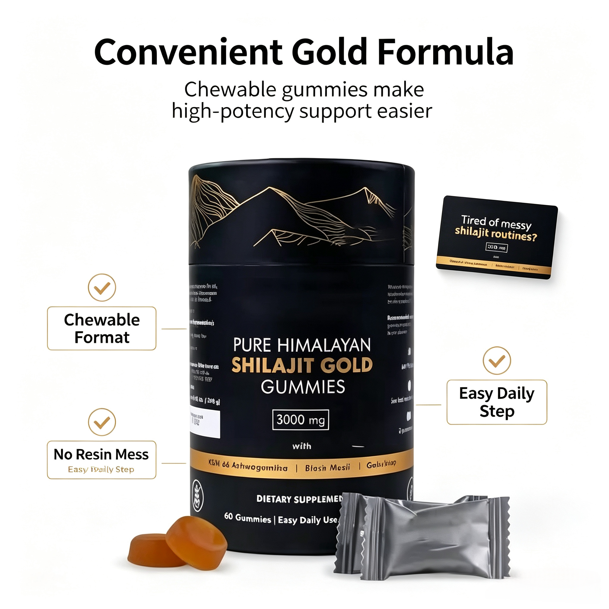 Factory OEM Wholesale Natural Shilajit Supplement Private Label Pure Himalayan Shilajit Gummies