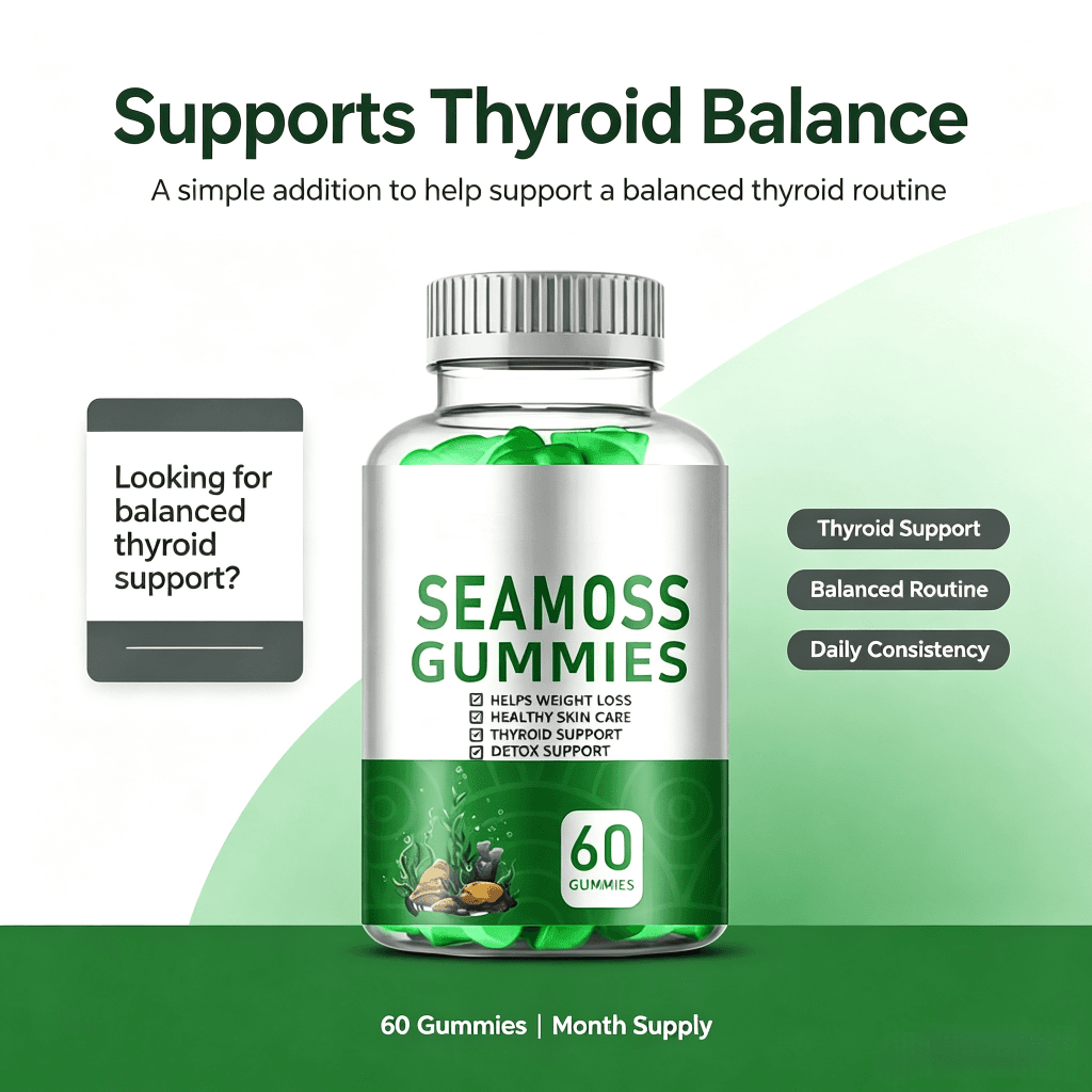 Organic Irish Sea Moss Gummies with Bladderwrack & Burdock Root for Immune Support Wildcrafted Sea Moss Metabolism Gummies