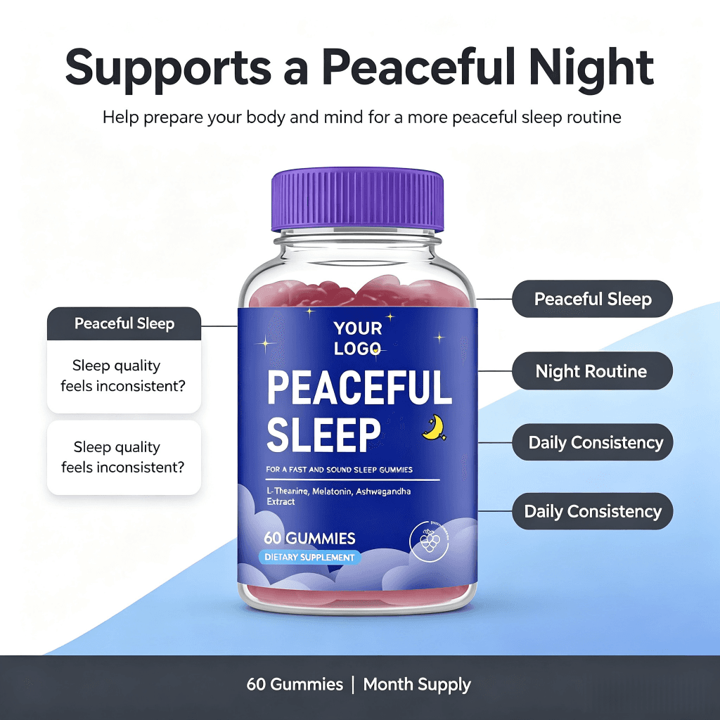 Good Taste Custom Flavor Sleep Deep Fruit Pectin Gummies Vitamin Sleep Deep Gummies Sleep Melatonin Gummies