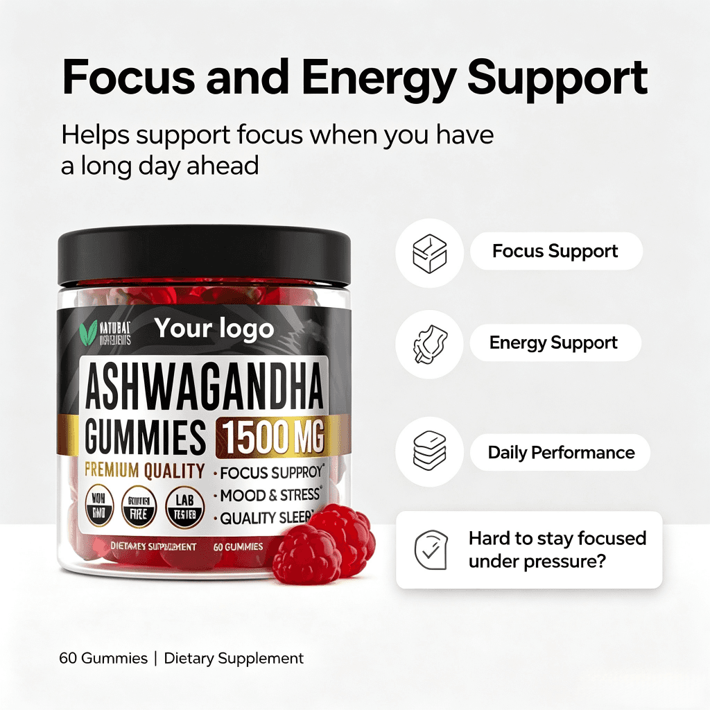 2025 Hot Selling Factory Wholesale Sleep Stress Gummy Supplement Magnesium Glycinate Ashwagandha Gummies With Lemon Balm