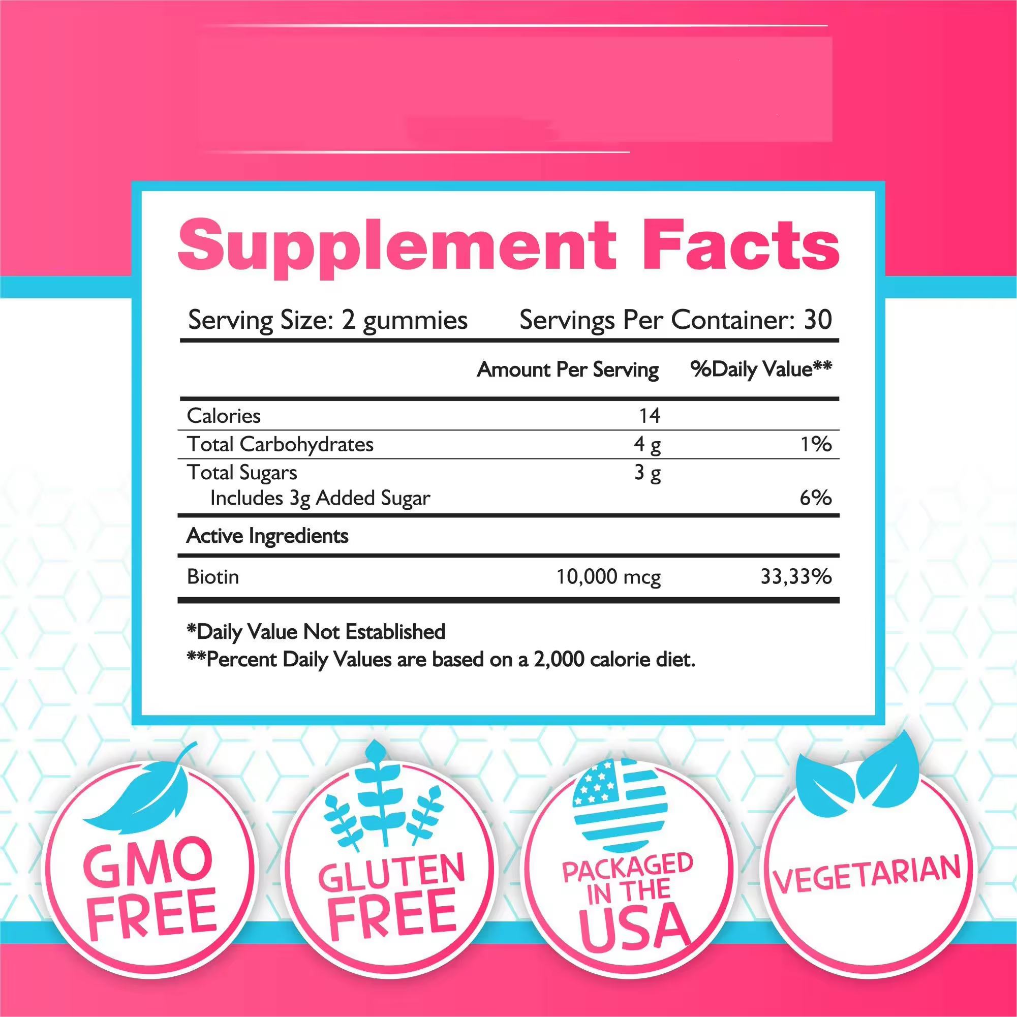Fast Delivery Custom Logo Adult Biotin Hair & Skin Health Gummy Candy Vitamins Private Label