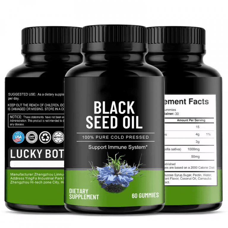 Natural Black Seed Oil Gummies for Adults Black Cumin Seed Nigella Gummies Cold Pressed Organic Black Seed Oil Gummies