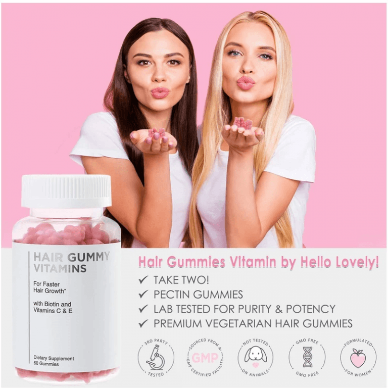 Vegan Biotin Collagen Gummies for Hair Skin Nails Whitening Adult Hair Loss Support