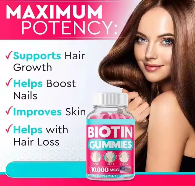Dropshipping Private Label Vegan Biotin Collagen Gummies Hair Skin Nails Supplement With High Vitamin Content