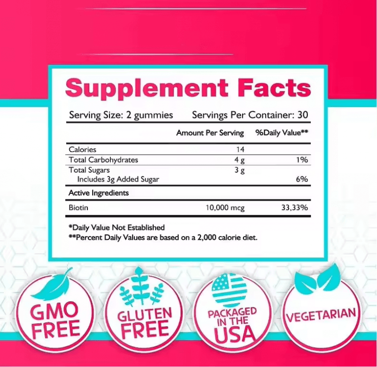 Dropshipping Private Label Vegan Biotin Collagen Gummies Hair Skin Nails Supplement With High Vitamin Content
