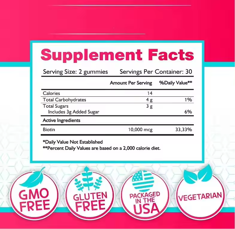 Dropshipping Private Label Vegan Biotin Collagen Gummies Hair Skin Nails Supplement With High Vitamin Content