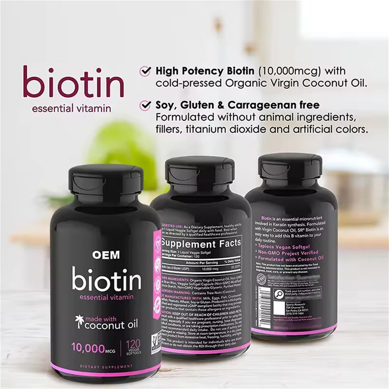 High Quality Biotin Capsules With Plant Extract Collagen and Keratin for Healthy Hair & Skin