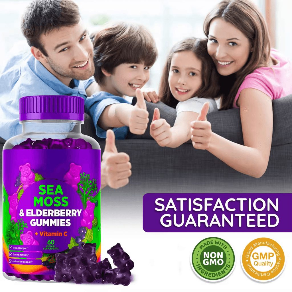 Private Label Organic Irish Bulk Bladderwrack Oem Burdock Root Elderberry Vegan Seamoss Sea Moss Gummies