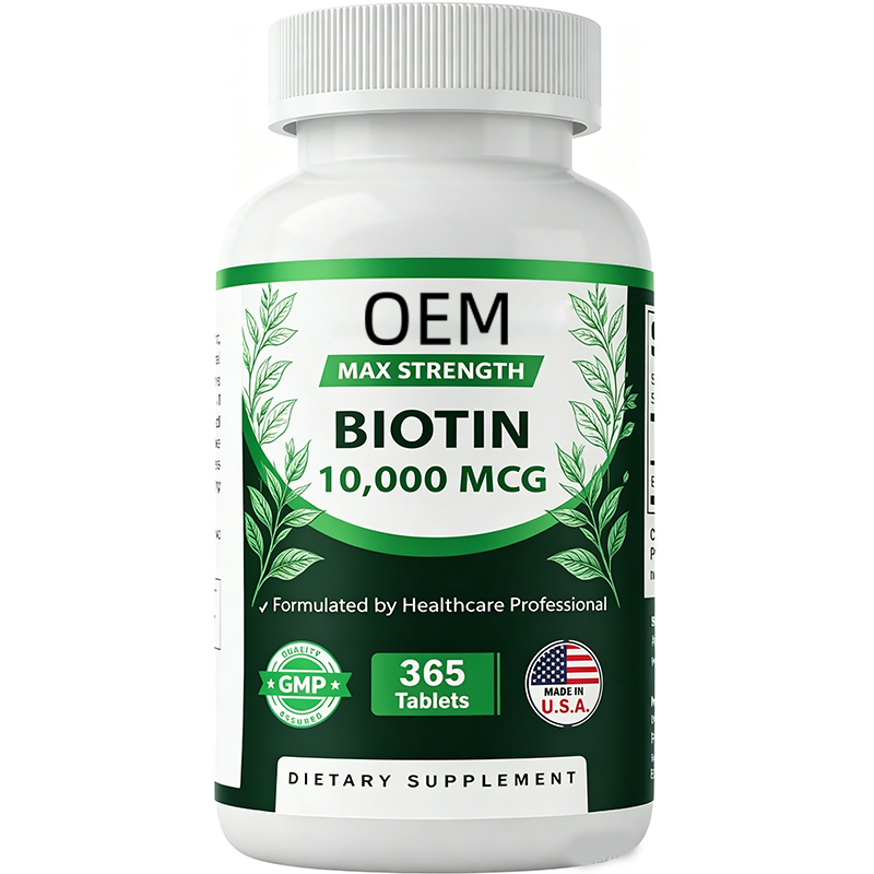Factory Sales Biotin Tablets for Hair Growth Strong Nails and Healthy Skin Support 10000mg Biotin Supplement