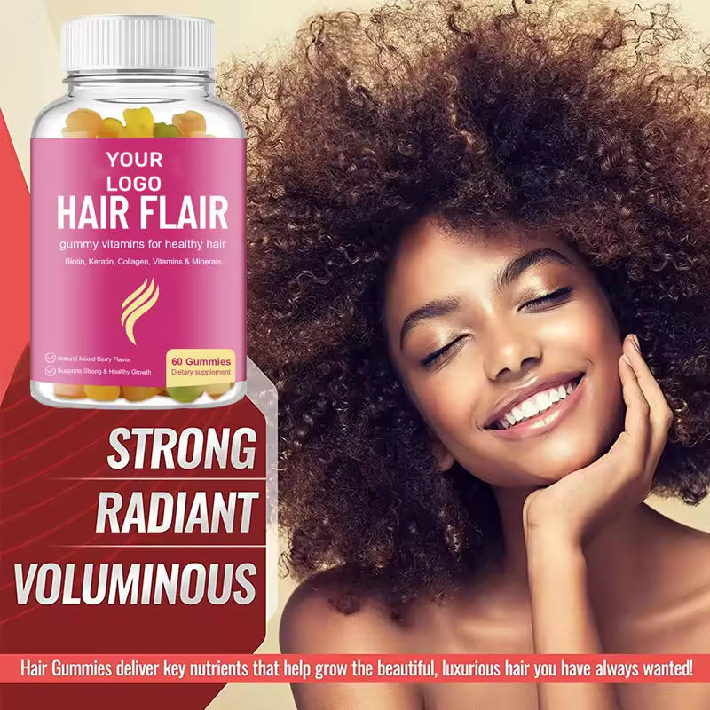 Vegan Biotin Gummies Biotin and Rich Vitamins Supplement for Hair Skin Nails Support
