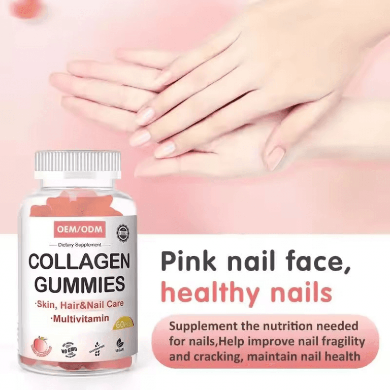 Food Supplements Support High Quality Hair Nail Growth Skin Healthy Collagen Gummies With Biotin+vitamin C