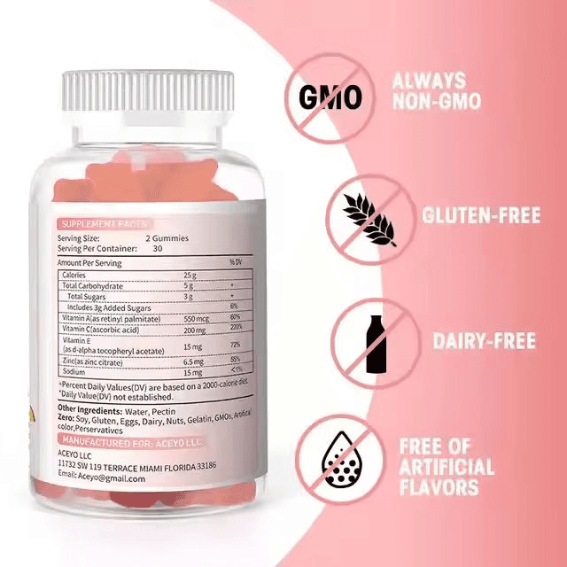 Food Supplements Support High Quality Hair Nail Growth Skin Healthy Collagen Gummies With Biotin+vitamin C