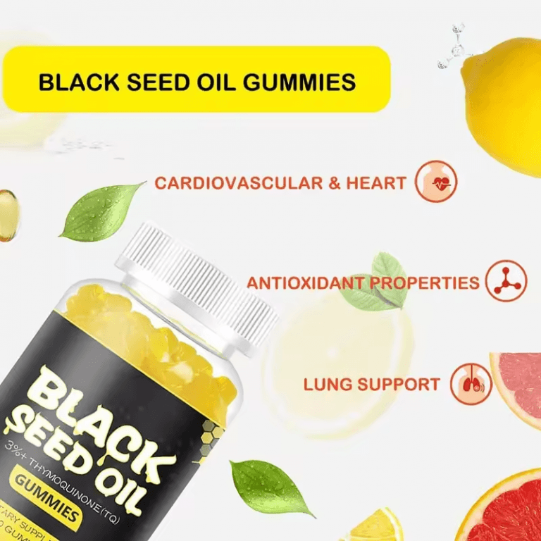 Private Label Spot Goods Immune Support Joints Digestion Skin Glow Hair Nails Skin Black Seed Oil Gummie