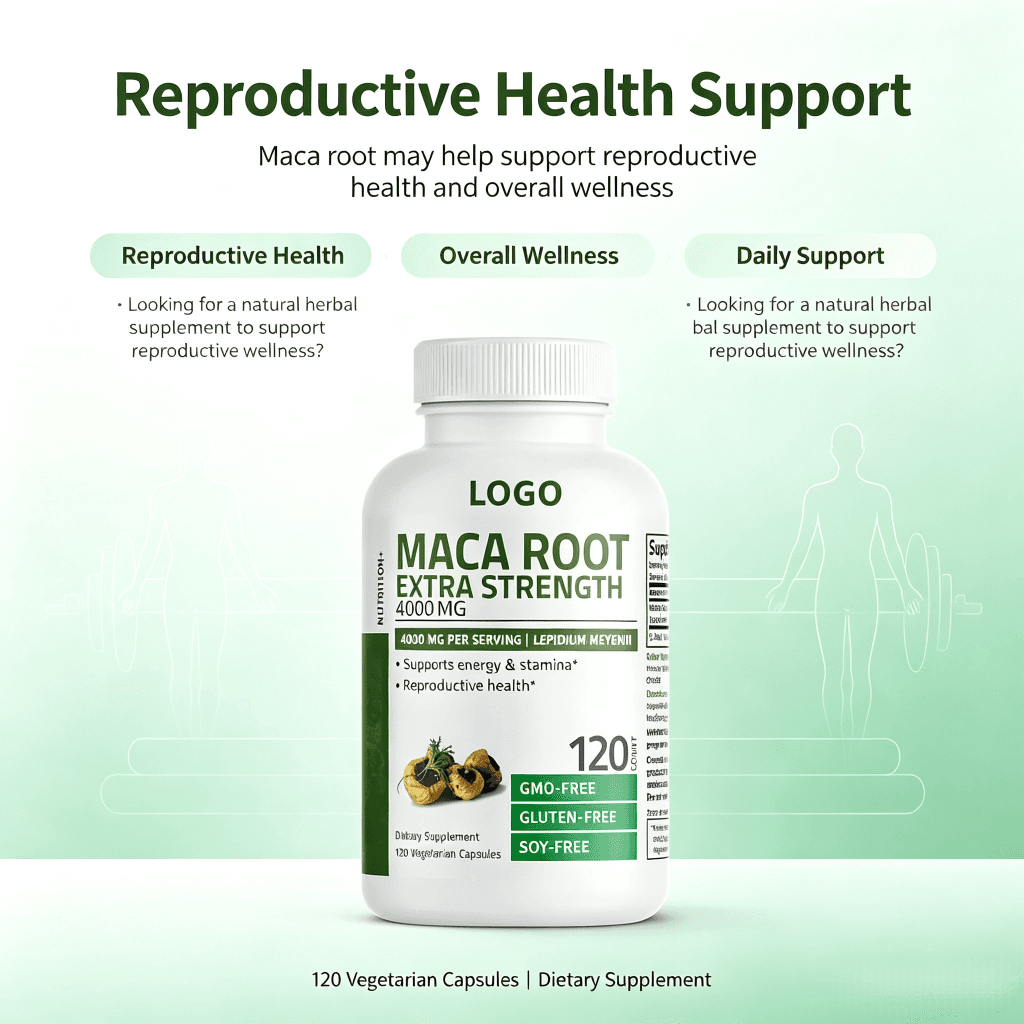 High Quality 4000mg Black Maca Root Capsules Ashwagandha Extract Herbal Supplement for Men Energy Support Adult Use 2 Year Shelf