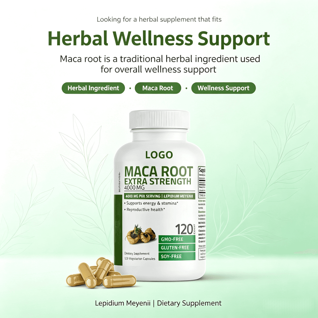 High Quality 4000mg Black Maca Root Capsules Ashwagandha Extract Herbal Supplement for Men Energy Support Adult Use 2 Year Shelf